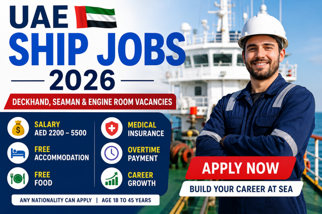 UAE Ship Jobs 2026 – Deckhand, Seaman & Engine Room Vacancies | Apply Now