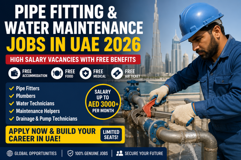 Pipe Fitting & Water Maintenance Jobs in UAE 2026 – High Salary Vacancies with Free Benefits