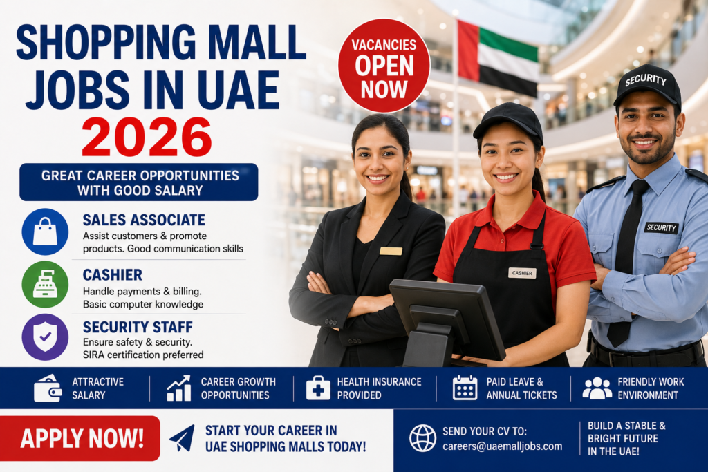 Shopping Mall Jobs in UAE 2026